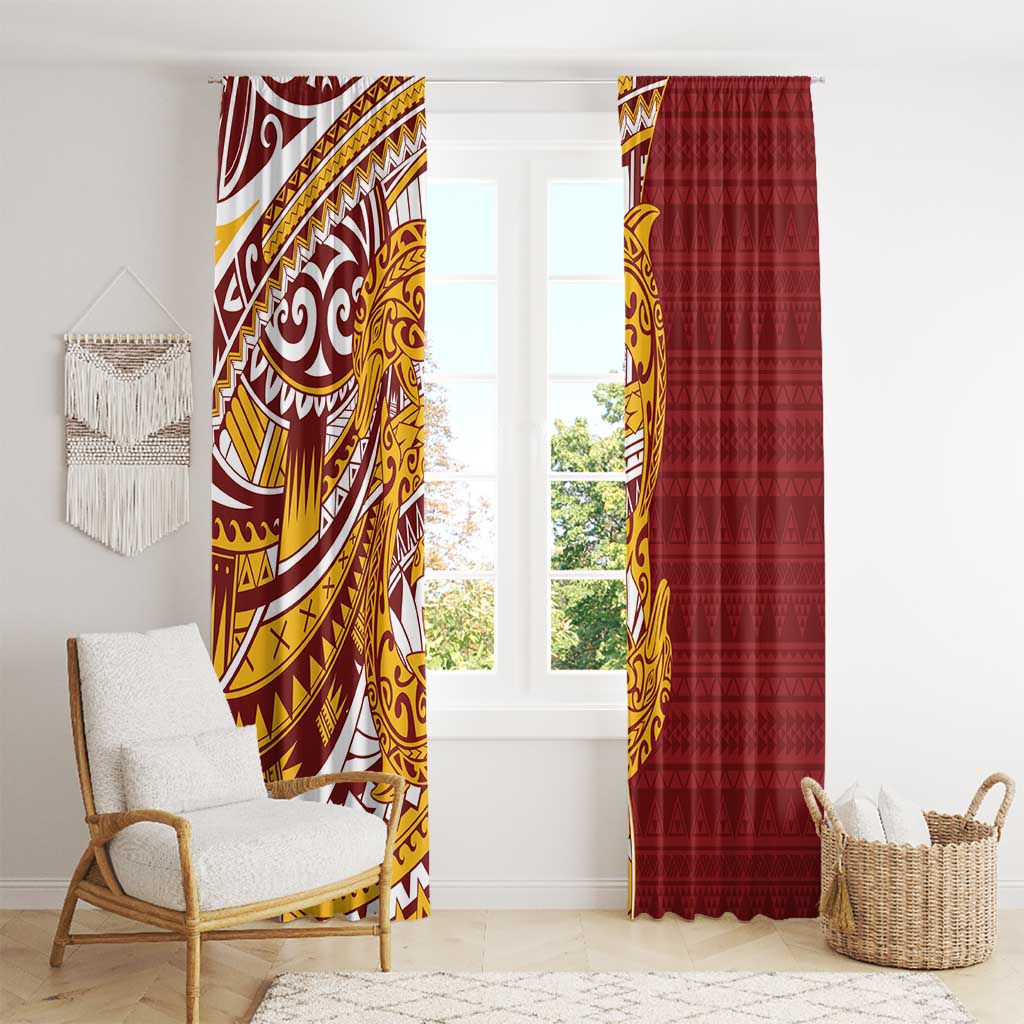 Couple Dolphins Maori Motif Window Curtain LT9 - Polynesian Pride