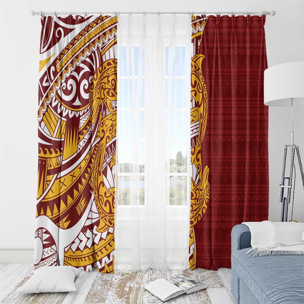 Couple Dolphins Maori Motif Window Curtain LT9 - Polynesian Pride