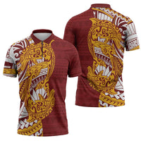 Couple Dolphins Maori Motif Zipper Polo Shirt LT9 - Polynesian Pride