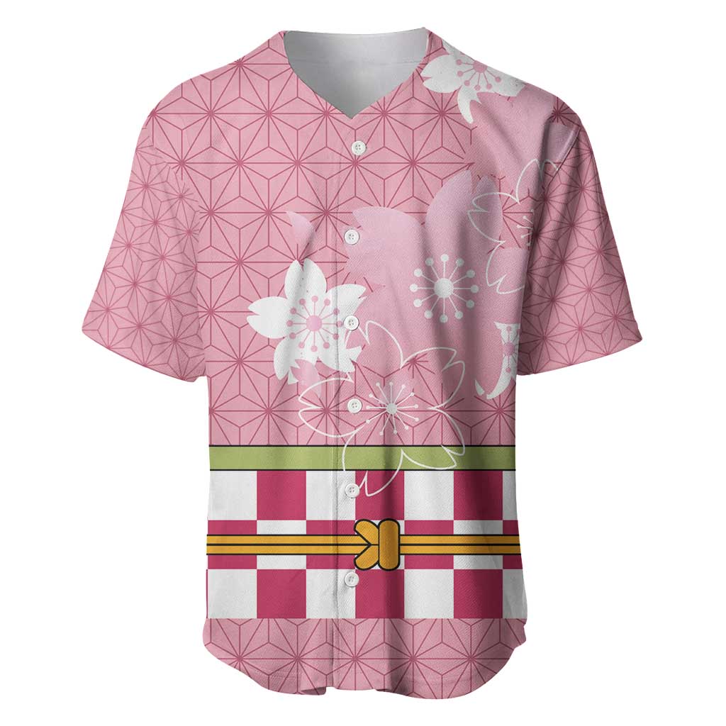 Japanese Asanoha Pattern Baseball Jersey Charm Against Evil Spirits LT9 Pink - Polynesian Pride