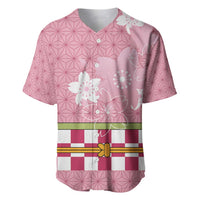 Japanese Asanoha Pattern Baseball Jersey Charm Against Evil Spirits LT9 Pink - Polynesian Pride