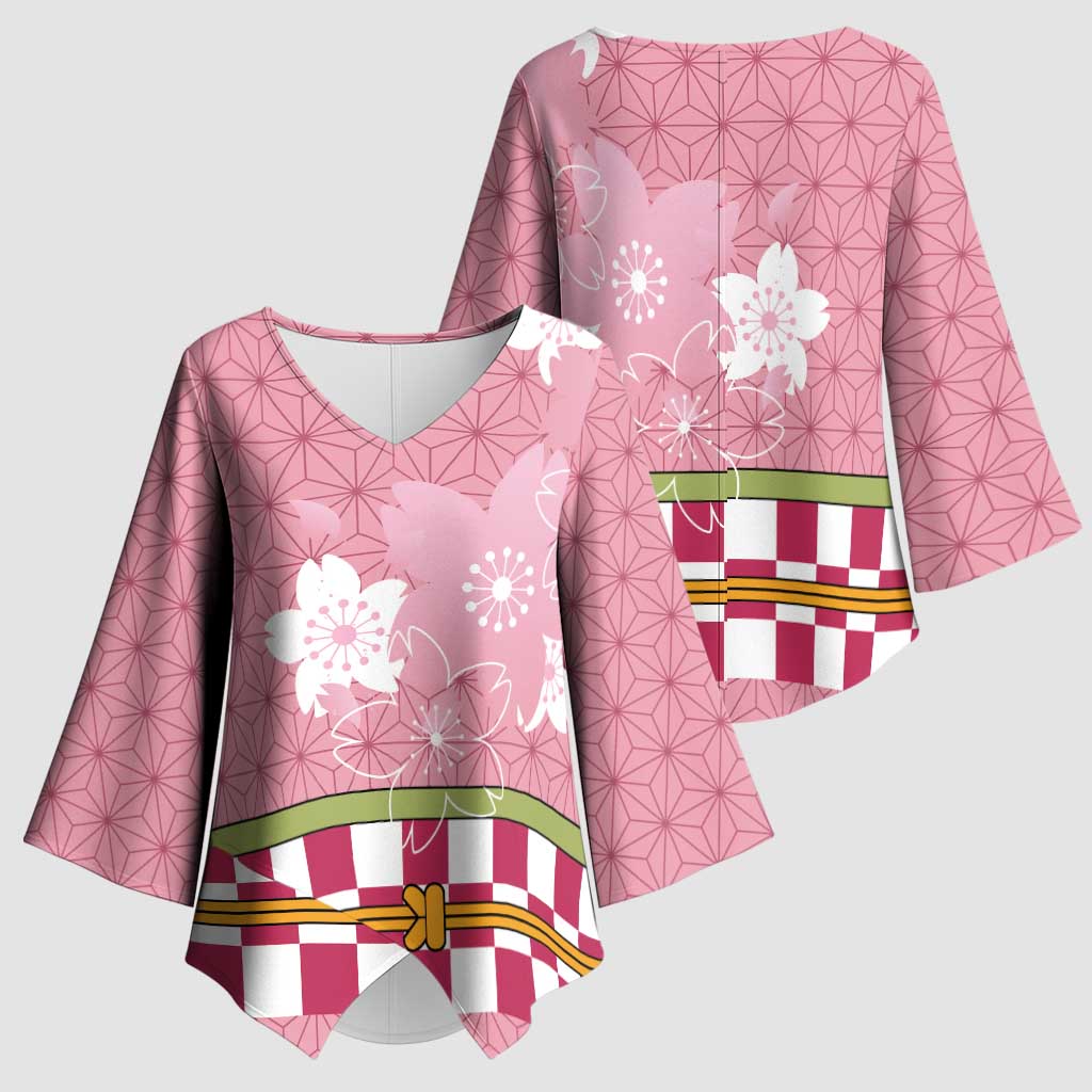 Japanese Asanoha Pattern Kimono Sleeve Blouse Charm Against Evil Spirits LT9 - Polynesian Pride
