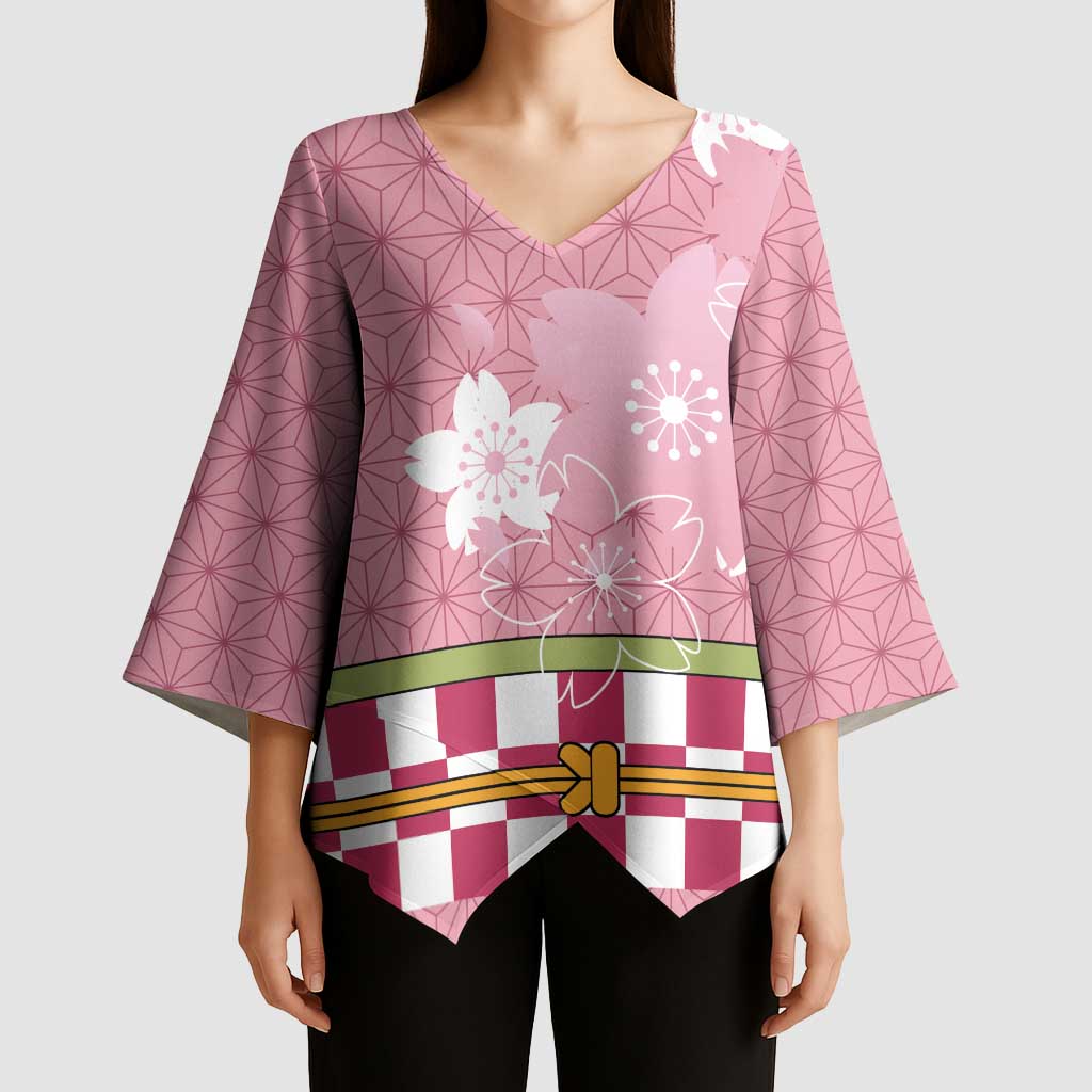 Japanese Asanoha Pattern Kimono Sleeve Blouse Charm Against Evil Spirits LT9 - Polynesian Pride