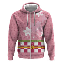 Japanese Asanoha Pattern Zip Hoodie Charm Against Evil Spirits LT9 Zip Hoodie Pink - Polynesian Pride