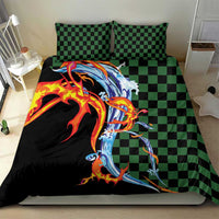 Japanese Asanoha Pattern Bedding Set Sun Flame Slayer Dragon Hinokami Kagura Spirit LT9 - Polynesian Pride