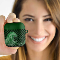 Japanese Asanoha Pattern AirPods Case Water Breathing Slayer Dragon LT9 Green - Polynesian Pride