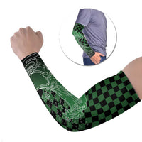 Japanese Asanoha Pattern Arm Sleeves Water Breathing Slayer Dragon LT9 Set of 2 Green - Polynesian Pride