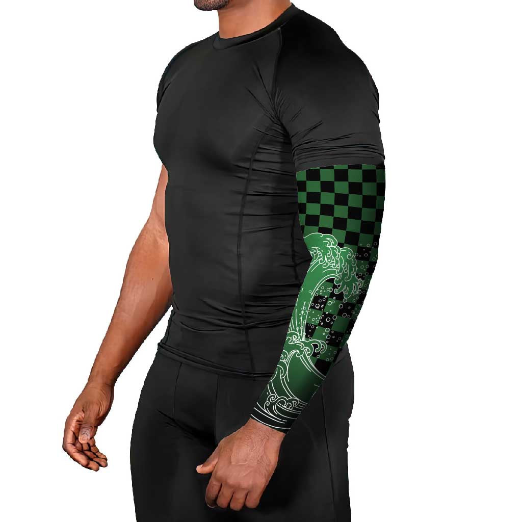 Japanese Asanoha Pattern Arm Sleeves Water Breathing Slayer Dragon LT9 - Polynesian Pride