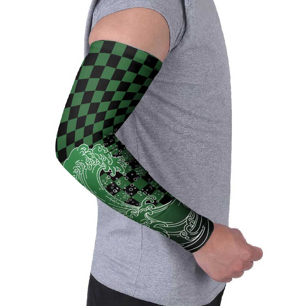 Japanese Asanoha Pattern Arm Sleeves Water Breathing Slayer Dragon LT9 - Polynesian Pride