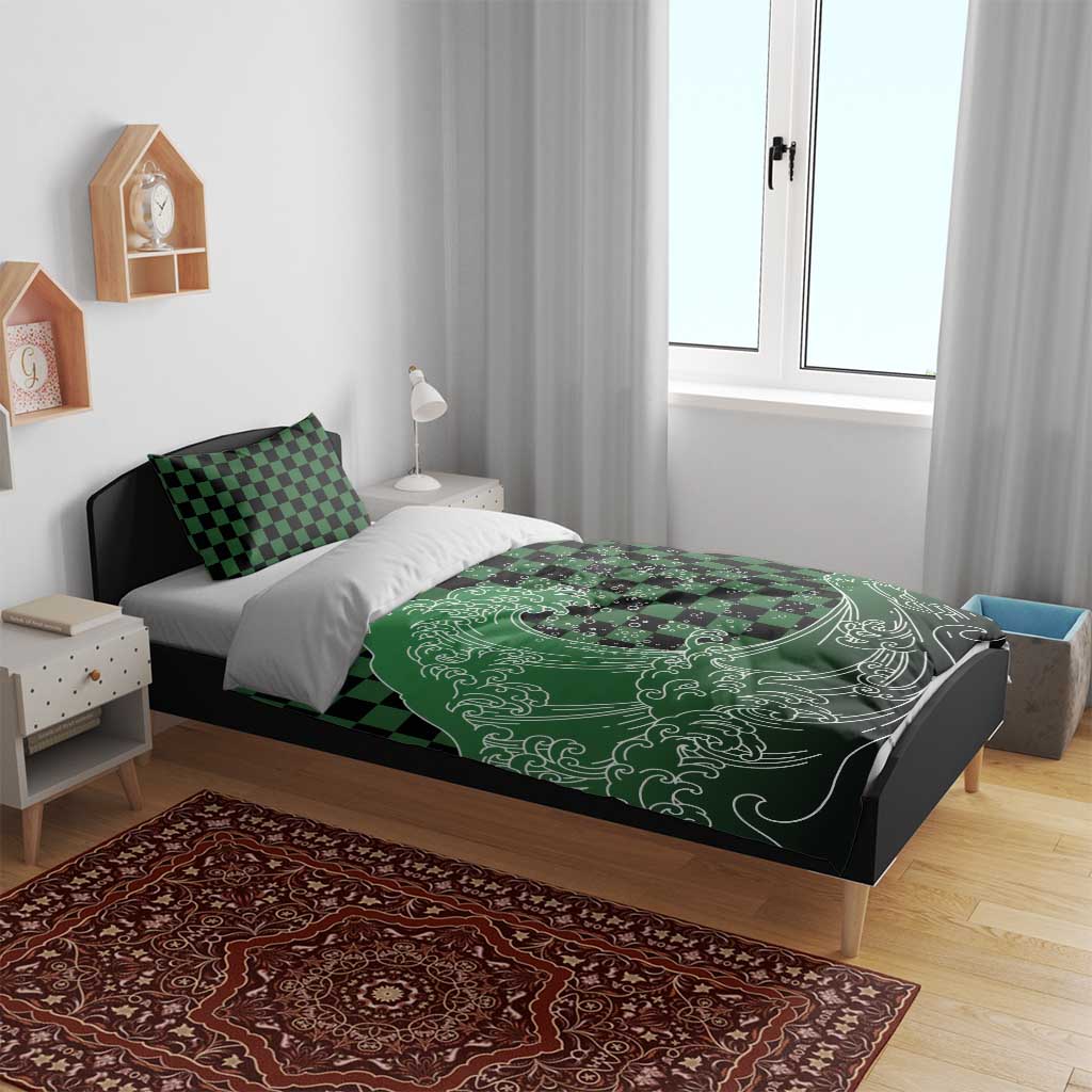 Japanese Asanoha Pattern Bedding Set Water Breathing Slayer Dragon LT9 - Polynesian Pride