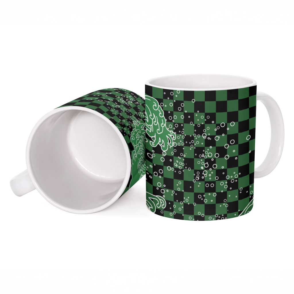 Japanese Asanoha Pattern Ceramic Mug Water Breathing Slayer Dragon LT9 - Polynesian Pride