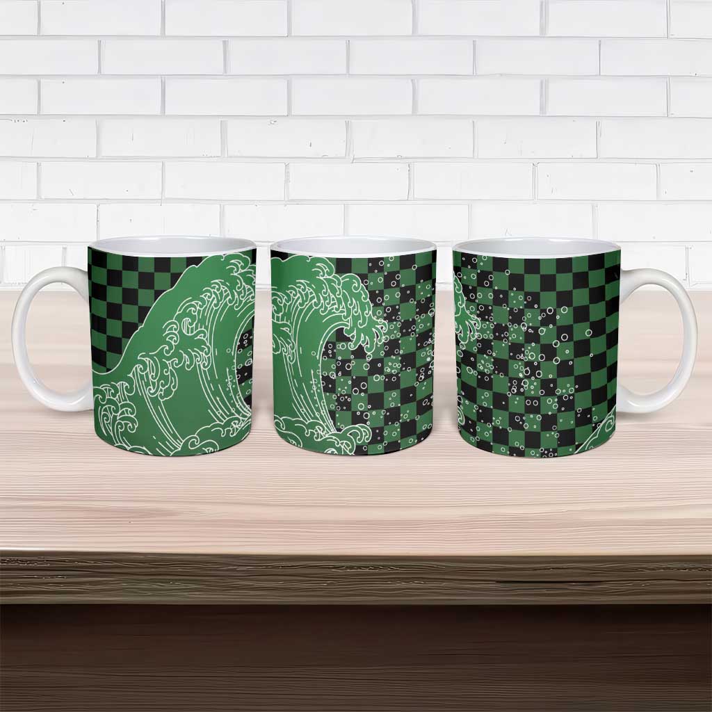 Japanese Asanoha Pattern Ceramic Mug Water Breathing Slayer Dragon LT9 - Polynesian Pride
