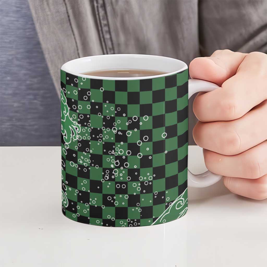 Japanese Asanoha Pattern Ceramic Mug Water Breathing Slayer Dragon LT9 - Polynesian Pride