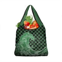 Japanese Asanoha Pattern Grocery Bag Water Breathing Slayer Dragon LT9 1-pack One Size Green - Polynesian Pride