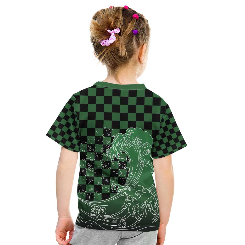 Japanese Asanoha Pattern Kid T Shirt Water Breathing Slayer Dragon LT9 - Polynesian Pride