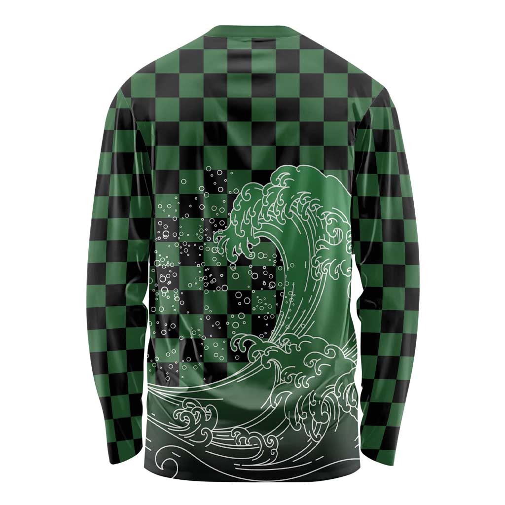 Japanese Asanoha Pattern Long Sleeve Shirt Water Breathing Slayer Dragon LT9 - Polynesian Pride