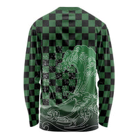 Japanese Asanoha Pattern Long Sleeve Shirt Water Breathing Slayer Dragon LT9 - Polynesian Pride