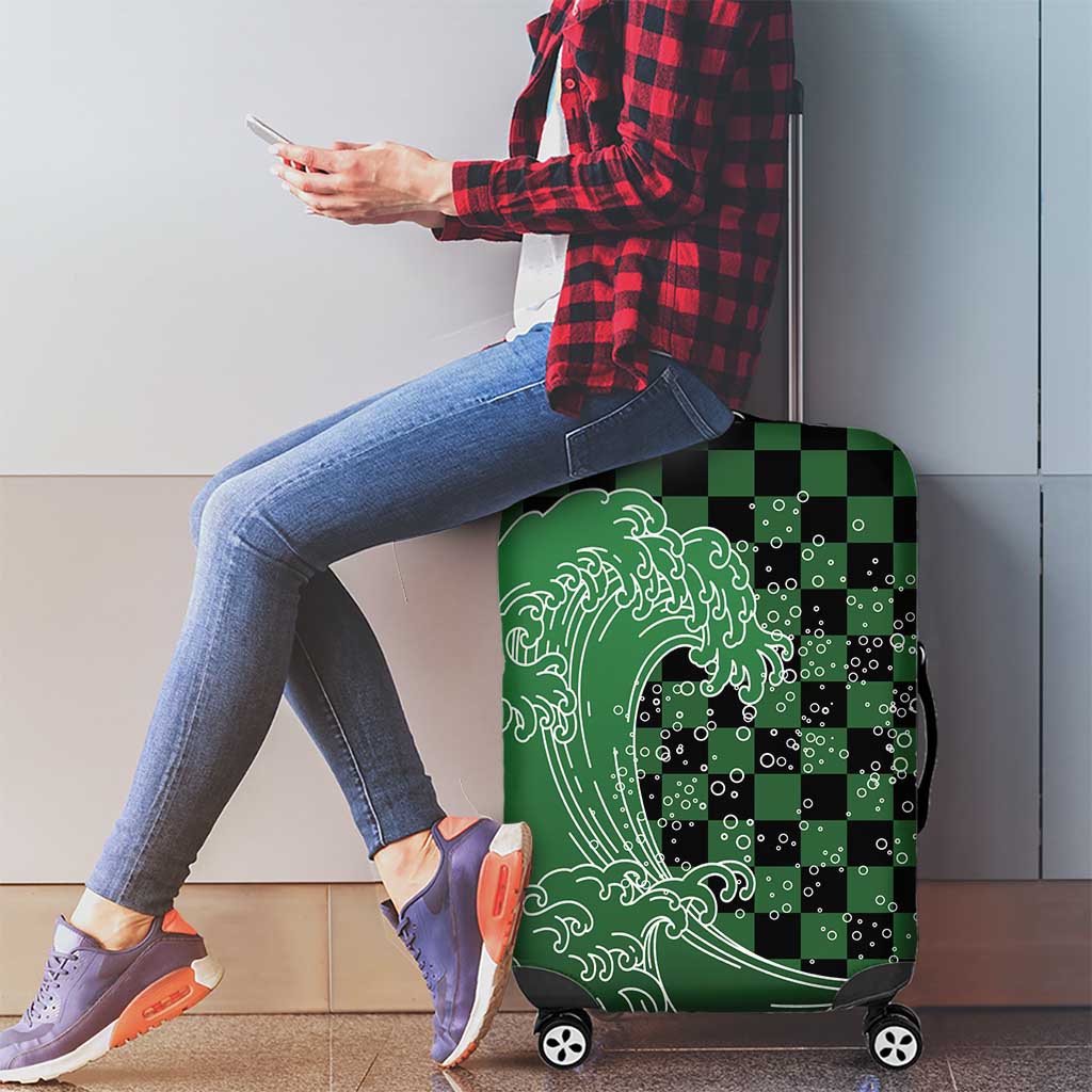 Japanese Asanoha Pattern Luggage Cover Water Breathing Slayer Dragon LT9 - Polynesian Pride