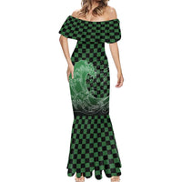 Japanese Asanoha Pattern Mermaid Dress Water Breathing Slayer Dragon LT9 - Polynesian Pride