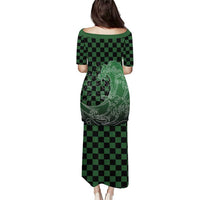 Japanese Asanoha Pattern Puletasi Water Breathing Slayer Dragon LT9 - Polynesian Pride