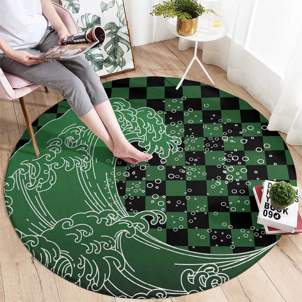 Japanese Asanoha Pattern Round Carpet Water Breathing Slayer Dragon LT9 - Polynesian Pride