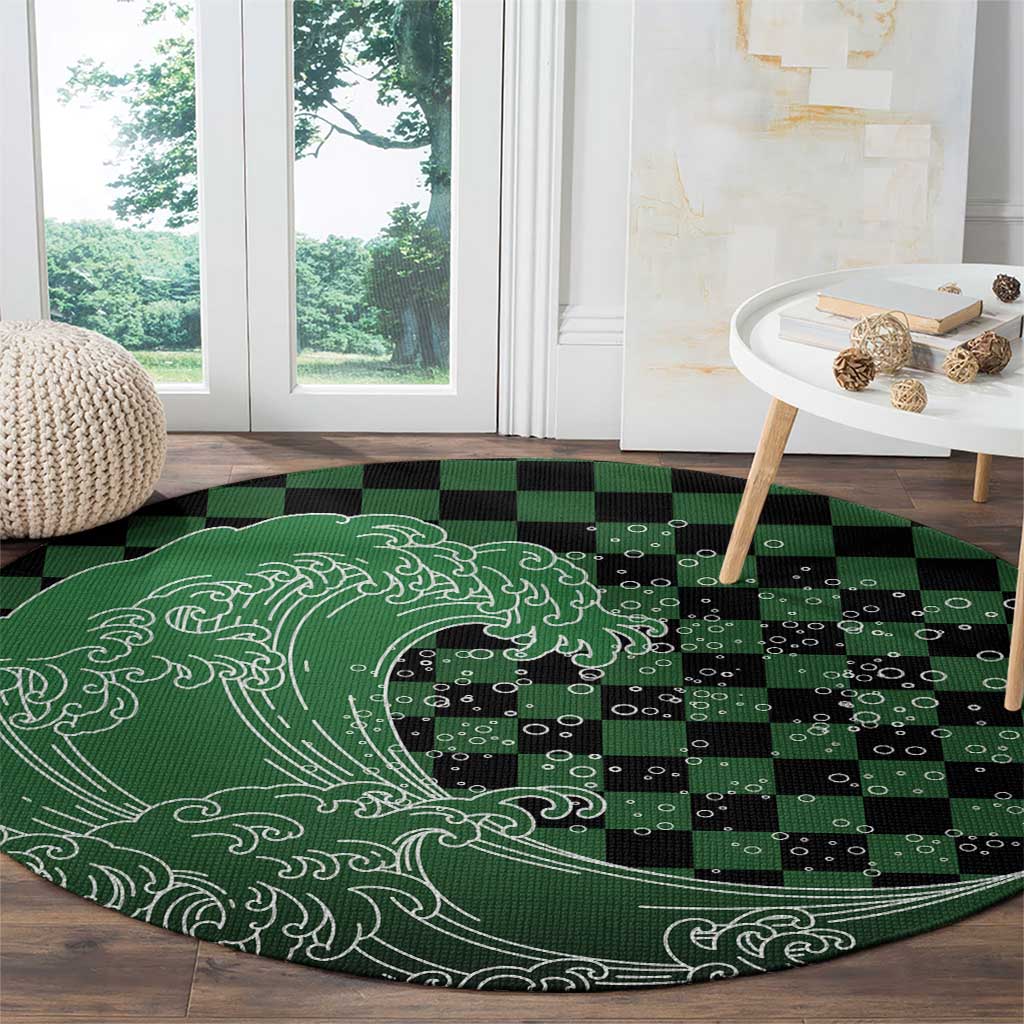 Japanese Asanoha Pattern Round Carpet Water Breathing Slayer Dragon LT9 - Polynesian Pride