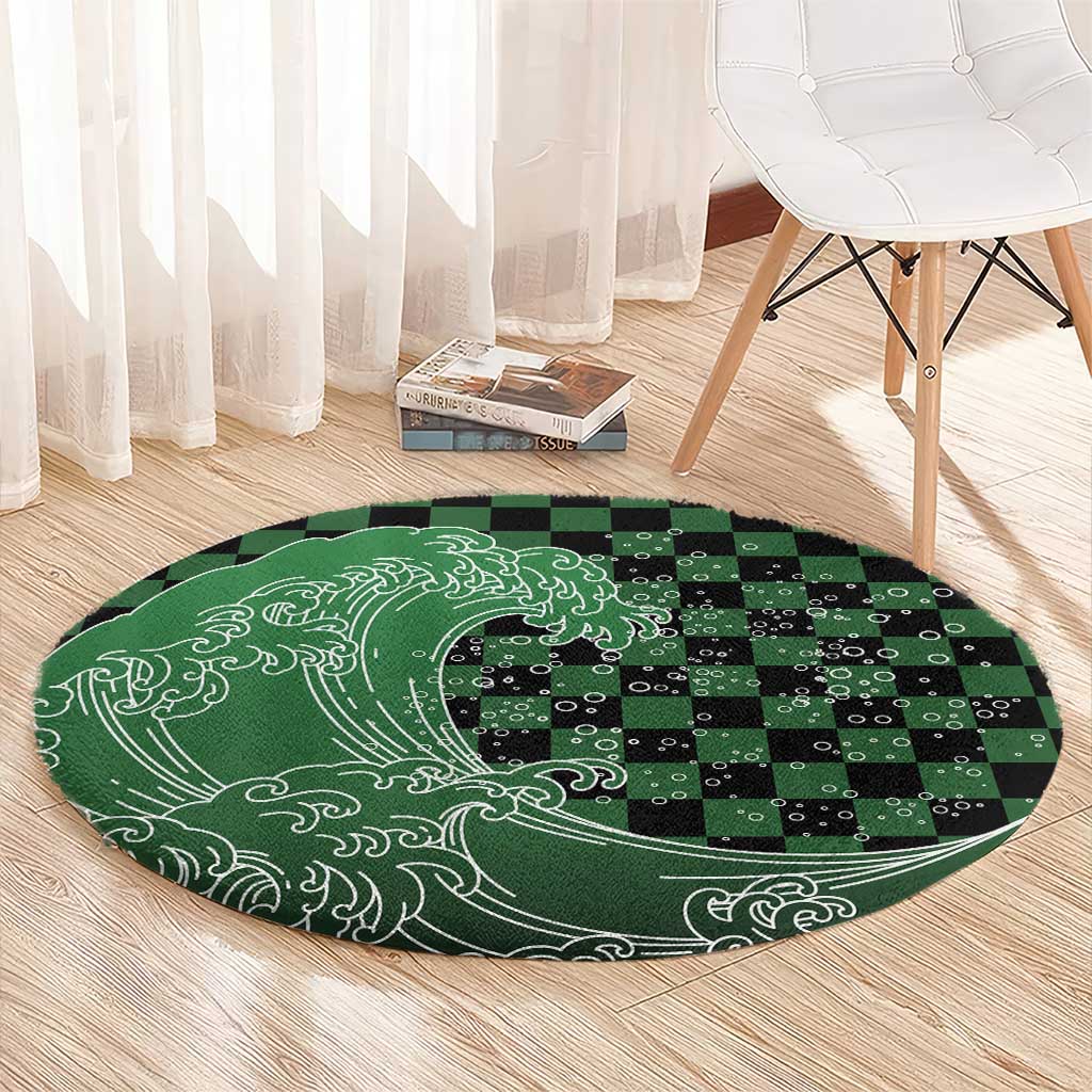 Japanese Asanoha Pattern Round Carpet Water Breathing Slayer Dragon LT9 - Polynesian Pride