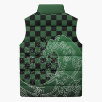 Japanese Asanoha Pattern Sleeveless Puffer Jacket Water Breathing Slayer Dragon LT9 - Polynesian Pride