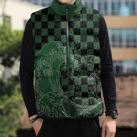 Japanese Asanoha Pattern Sleeveless Puffer Jacket Water Breathing Slayer Dragon LT9 - Polynesian Pride