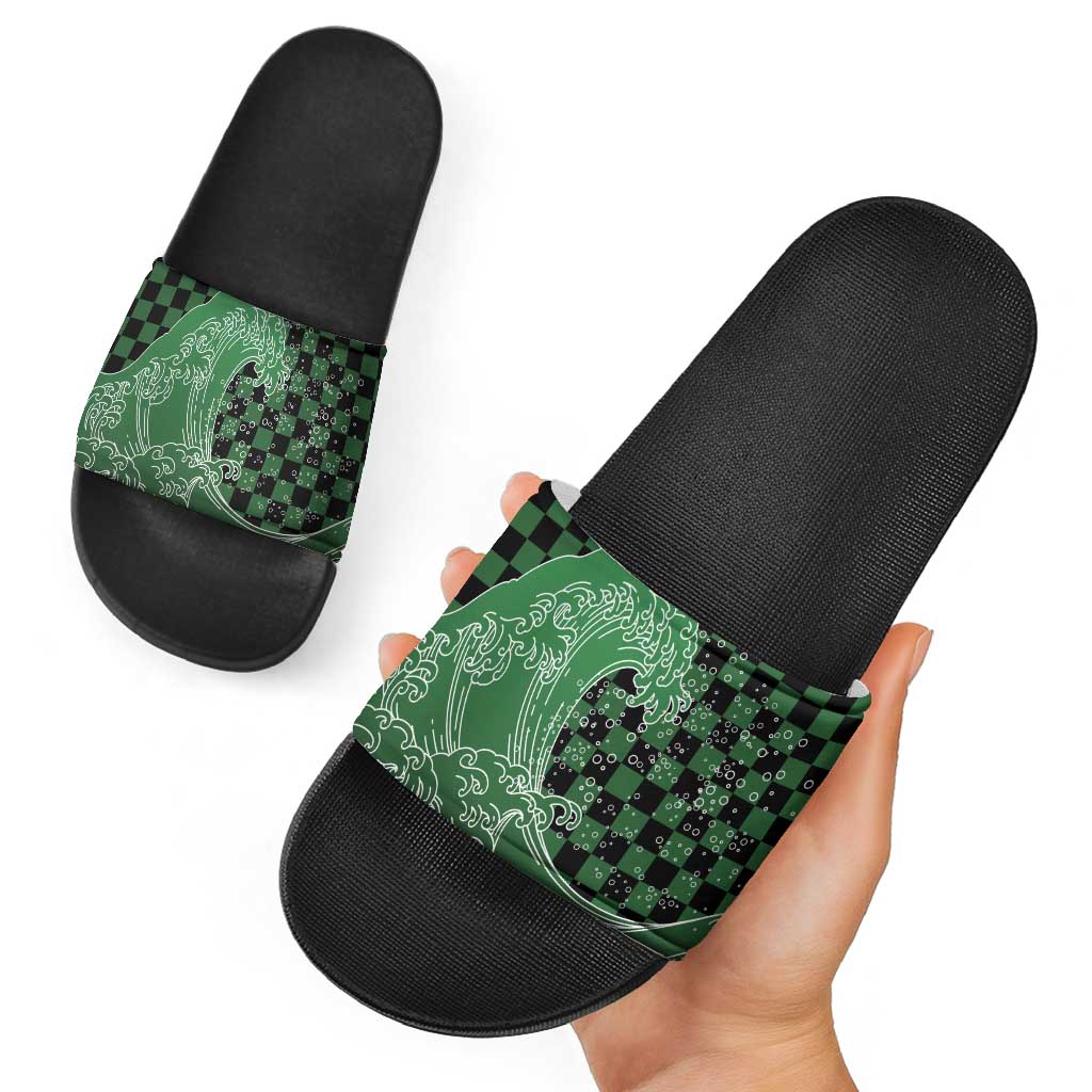 Japanese Asanoha Pattern Slide Sandals Water Breathing Slayer Dragon LT9 - Polynesian Pride