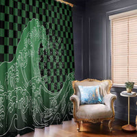 Japanese Asanoha Pattern Window Curtain Water Breathing Slayer Dragon LT9 - Polynesian Pride