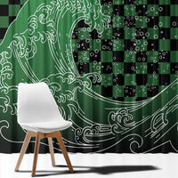Japanese Asanoha Pattern Window Curtain Water Breathing Slayer Dragon LT9 - Polynesian Pride