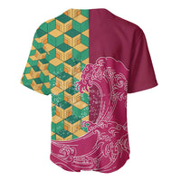 Japanese Bishamon-Kikkou Pattern Baseball Jersey Water Pillar Silent River Flow LT9 - Polynesian Pride