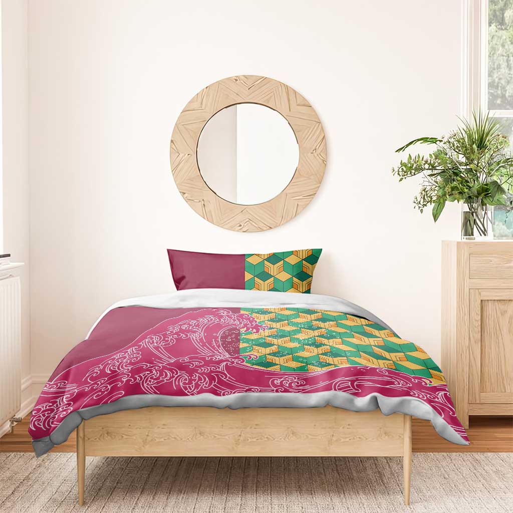 Japanese Bishamon-Kikkou Pattern Bedding Set Water Pillar Silent River Flow LT9 - Polynesian Pride