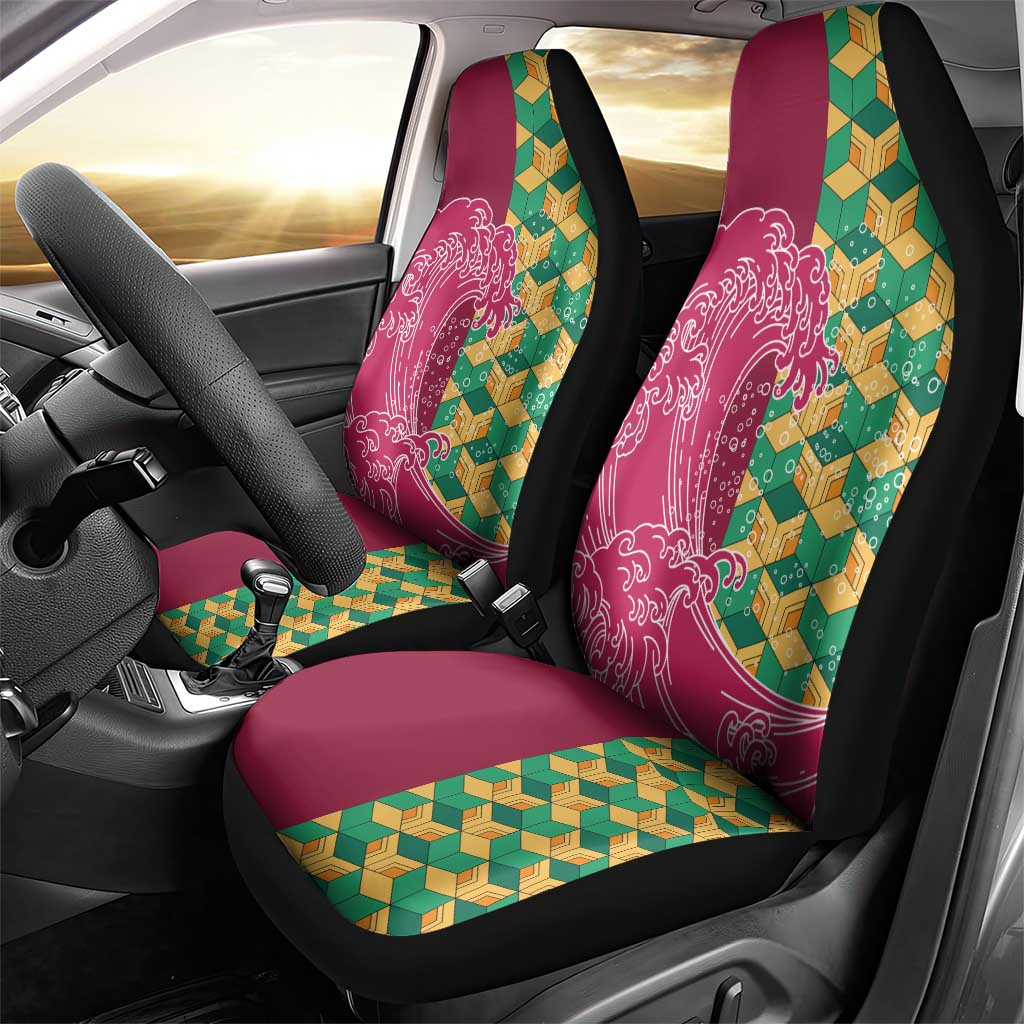 Japanese Bishamon-Kikkou Pattern Car Seat Cover Water Pillar Silent River Flow LT9 - Polynesian Pride