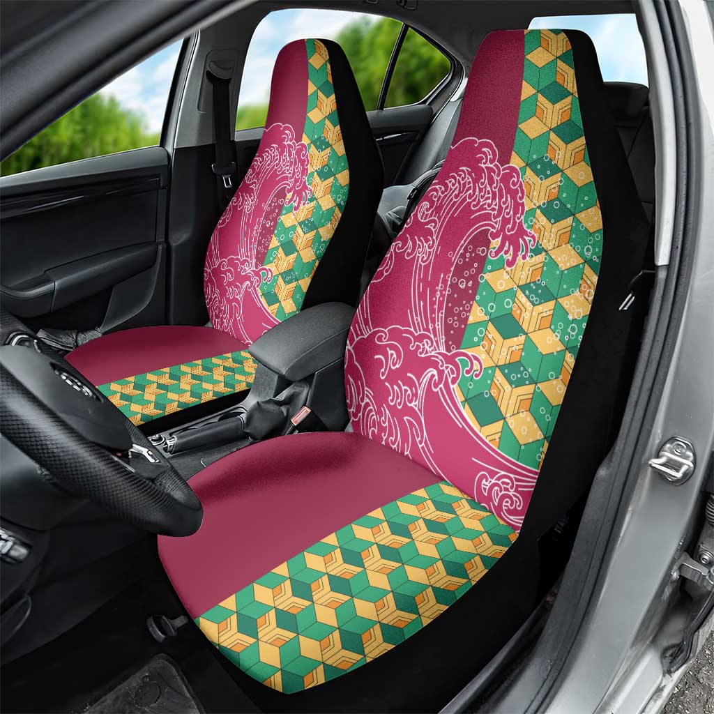 Japanese Bishamon-Kikkou Pattern Car Seat Cover Water Pillar Silent River Flow LT9 - Polynesian Pride