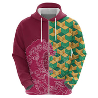 Japanese Bishamon-Kikkou Pattern Hoodie Water Pillar Silent River Flow LT9 - Polynesian Pride