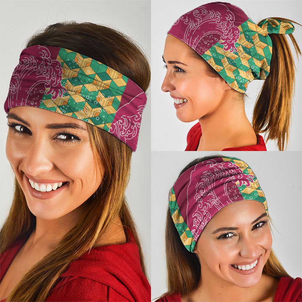 Japanese Bishamon-Kikkou Pattern Neck Gaiter Water Pillar Silent River Flow LT9 - Polynesian Pride