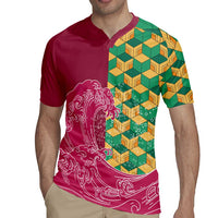 Japanese Bishamon-Kikkou Pattern Rugby Jersey Water Pillar Silent River Flow LT9 - Polynesian Pride
