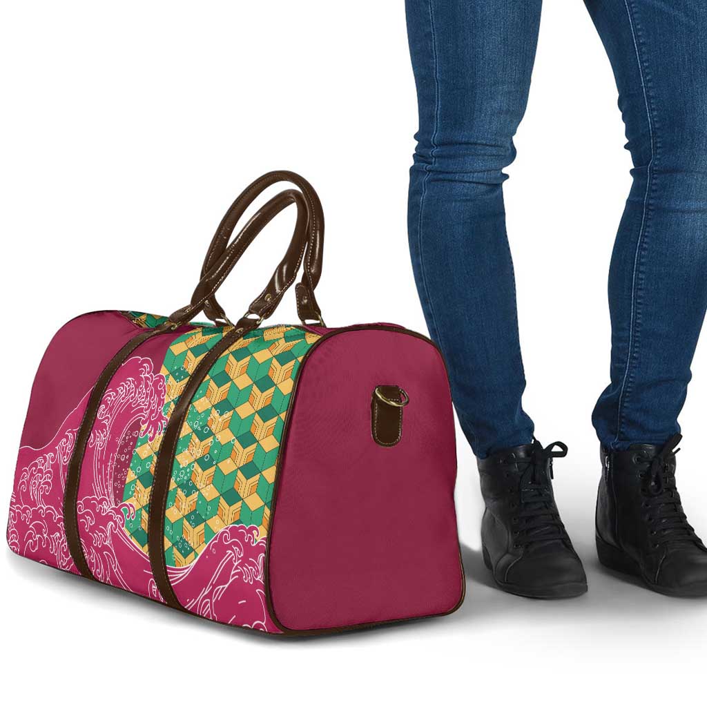 Japanese Bishamon-Kikkou Pattern Travel Bag Water Pillar Silent River Flow LT9 - Polynesian Pride
