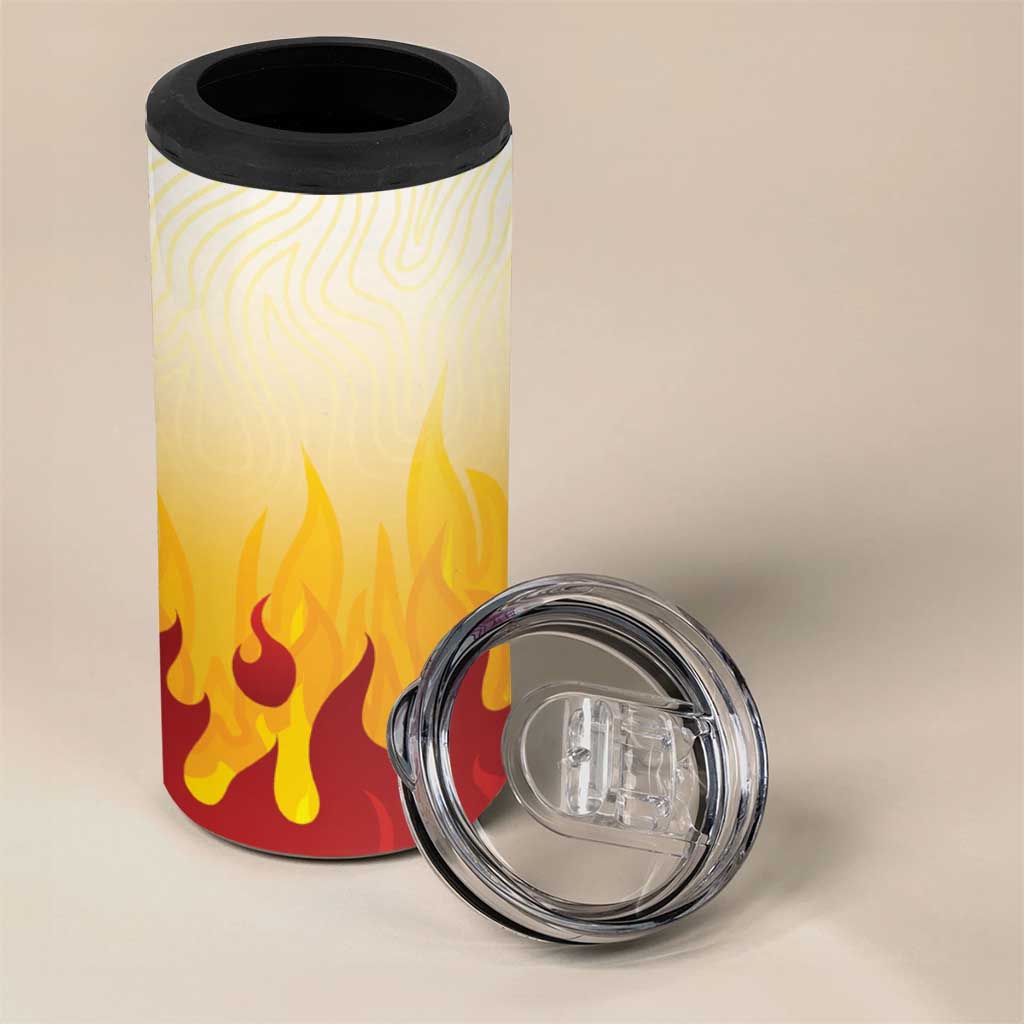 Japanese Kaen Pattern 4 in 1 Can Cooler Tumbler Flame Pillar Blazing Lion Heart LT9 - Polynesian Pride