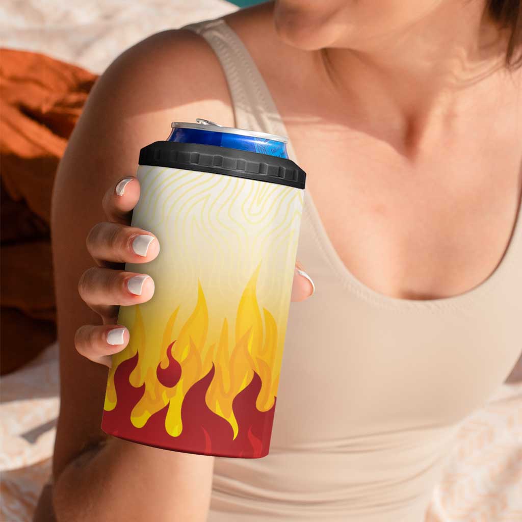 Japanese Kaen Pattern 4 in 1 Can Cooler Tumbler Flame Pillar Blazing Lion Heart LT9 - Polynesian Pride