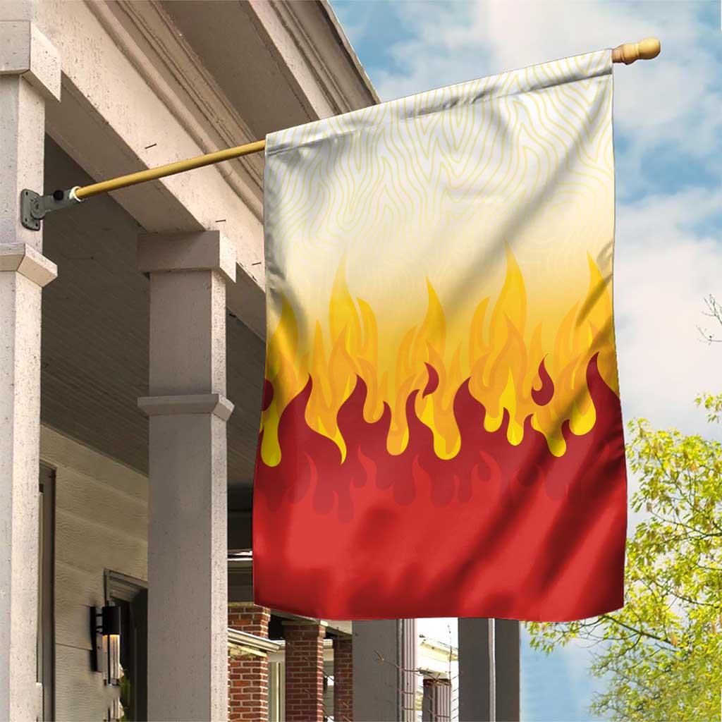 Japanese Kaen Pattern Garden Flag Flame Pillar Blazing Lion Heart LT9 House Flag Red - Polynesian Pride
