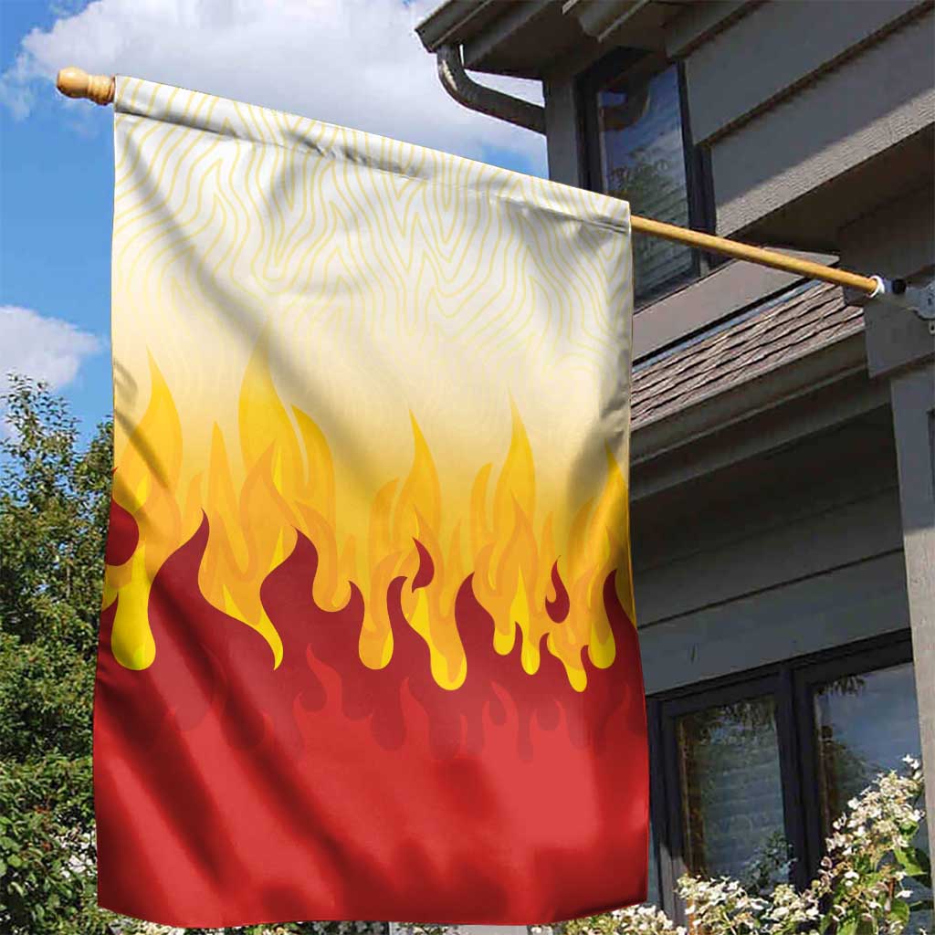 Japanese Kaen Pattern Garden Flag Flame Pillar Blazing Lion Heart LT9 - Polynesian Pride