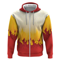 Japanese Kaen Pattern Hoodie Flame Pillar Blazing Lion Heart LT9 Zip Hoodie Red - Polynesian Pride