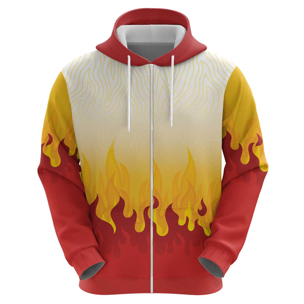 Japanese Kaen Pattern Hoodie Flame Pillar Blazing Lion Heart LT9 - Polynesian Pride