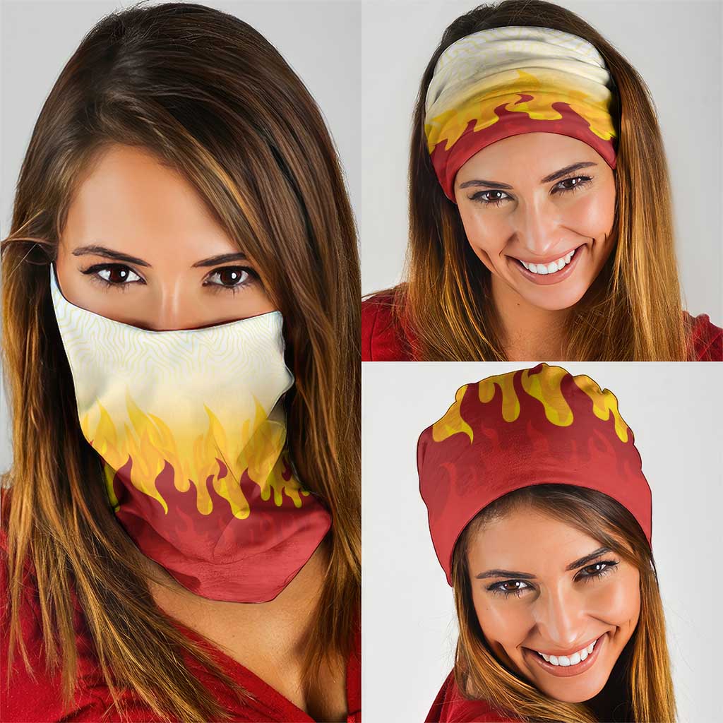 Japanese Kaen Pattern Neck Gaiter Flame Pillar Blazing Lion Heart LT9 - Polynesian Pride