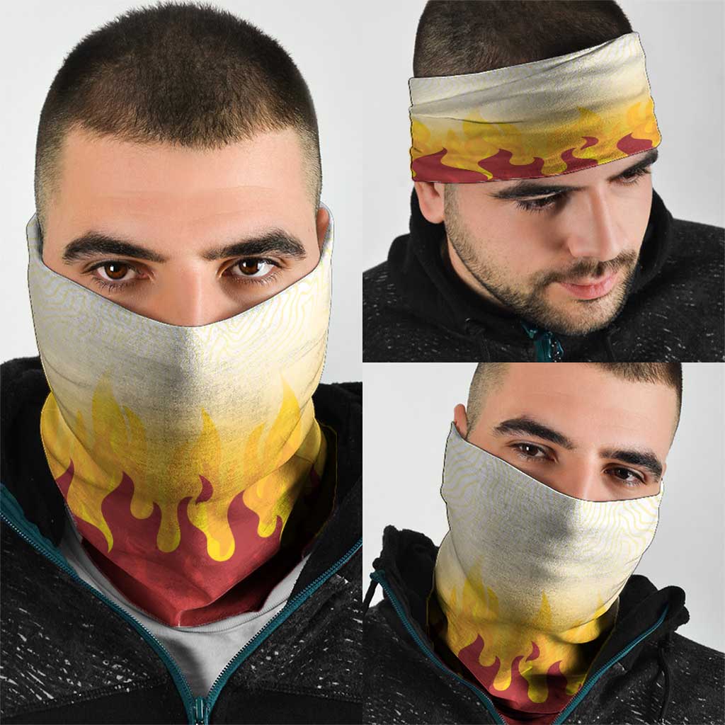 Japanese Kaen Pattern Neck Gaiter Flame Pillar Blazing Lion Heart LT9 - Polynesian Pride