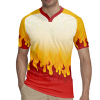 Japanese Kaen Pattern Rugby Jersey Flame Pillar Blazing Lion Heart LT9 - Polynesian Pride