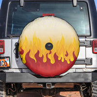 Japanese Kaen Pattern Spare Tire Cover Flame Pillar Blazing Lion Heart LT9 Red - Polynesian Pride